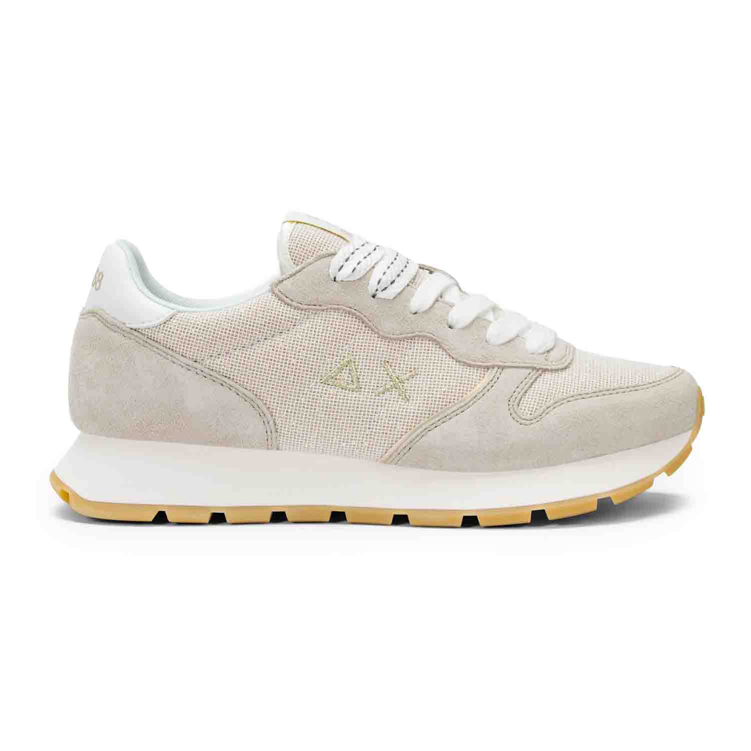 Sun68 Sneaker Ally Glitter in suede e lurex oro