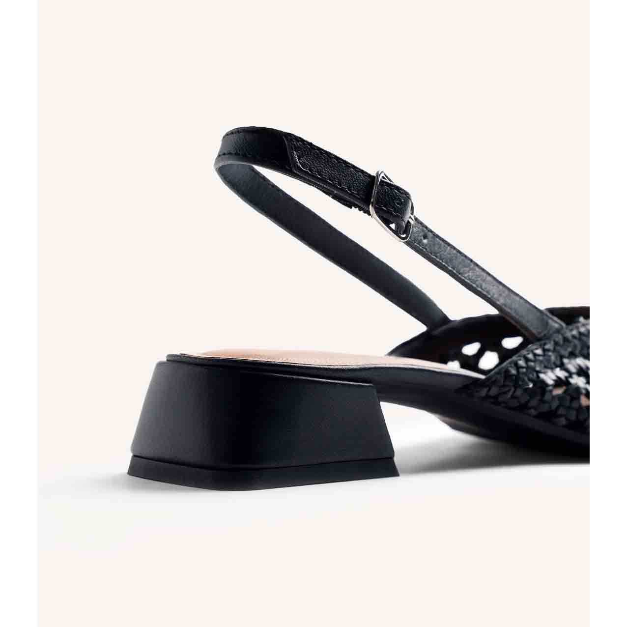 Gioseppo slingback in pelle intrecciata nero
