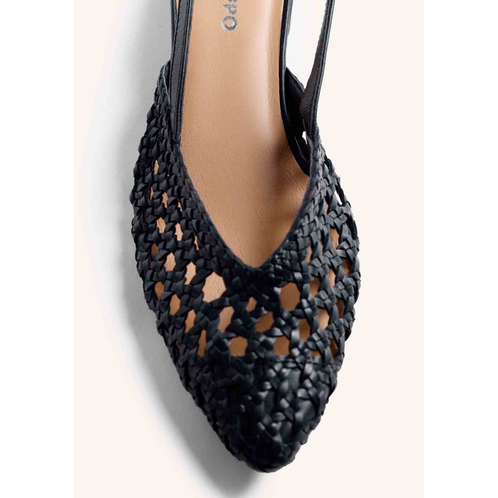 Gioseppo slingback in pelle intrecciata nero