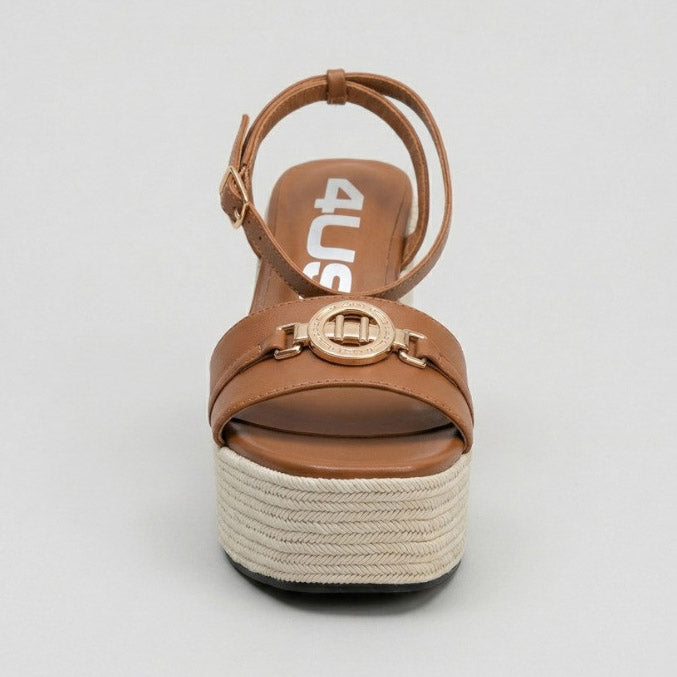 4US Paciotti 4US Paciotti sandalo zeppa con fondo in yuta 4US125 Brown