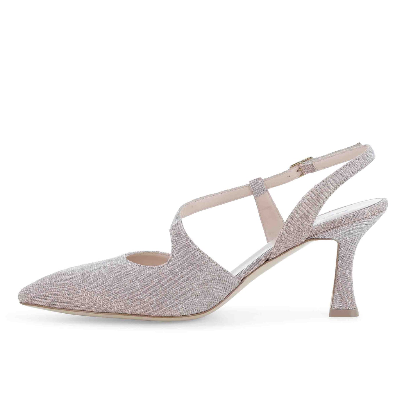 Melluso Slingback in tessuto rosa glitter