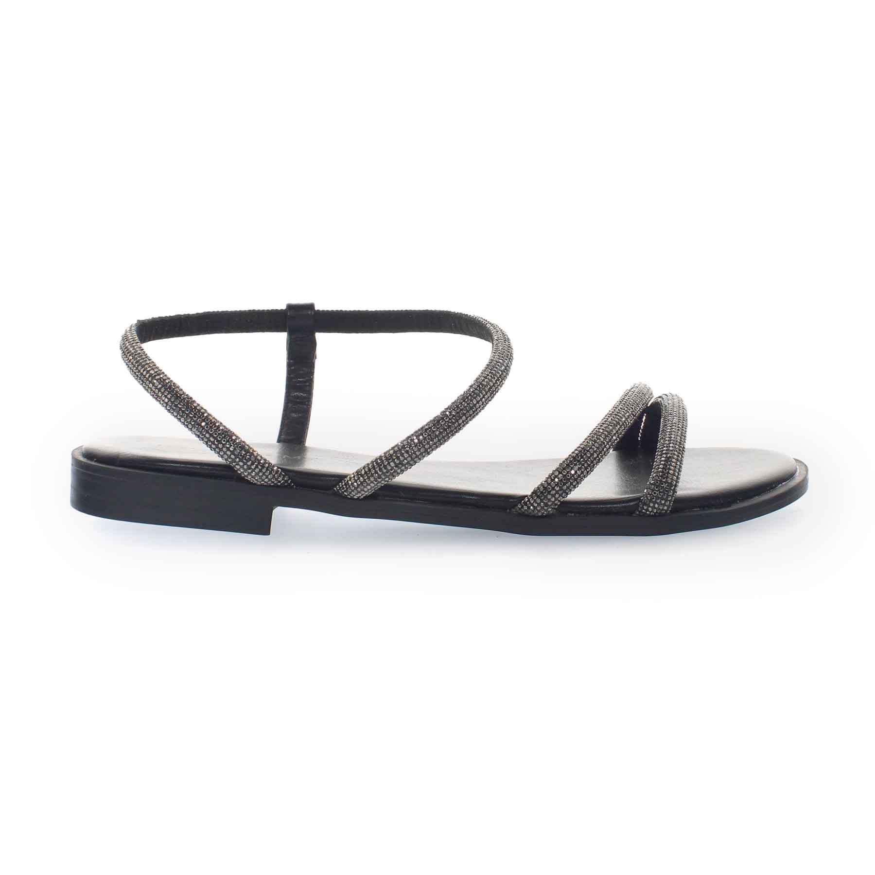 Caffenero Sandali minimal cinturino strass canna di fucile