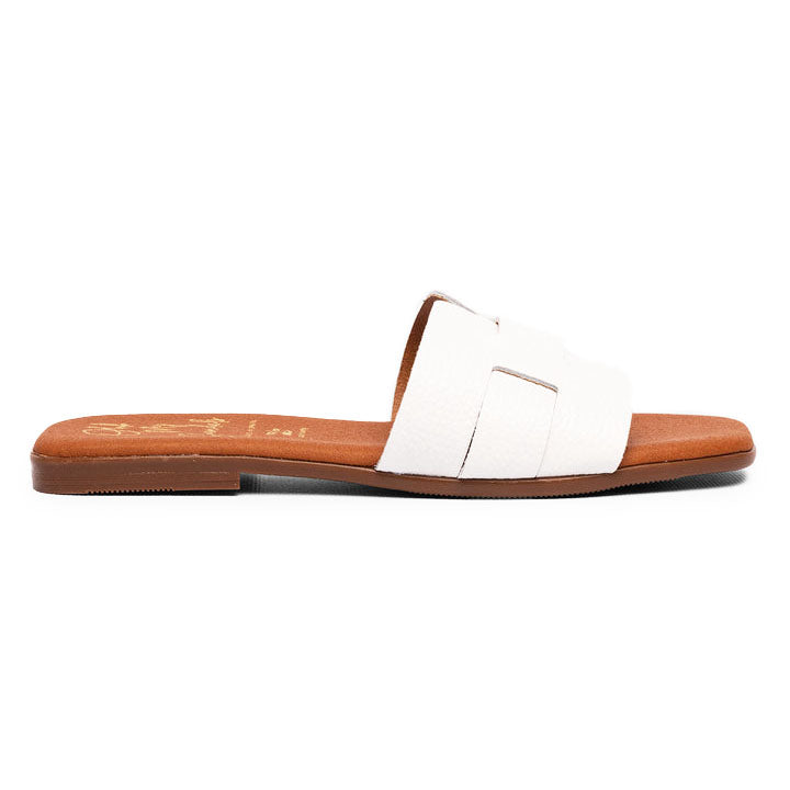 Prignani ciabatte in pelle memory bianco
