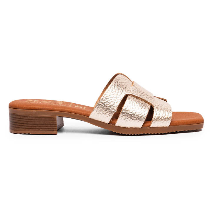 Prignani ciabatta in pelle sottopiede memory Platino