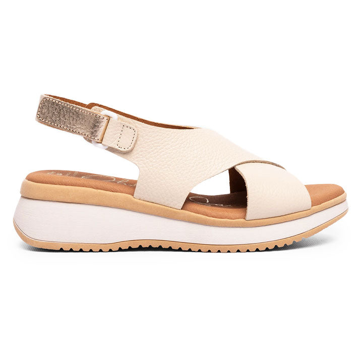 Prignani sandali in pelle memory ad incrocio Off White