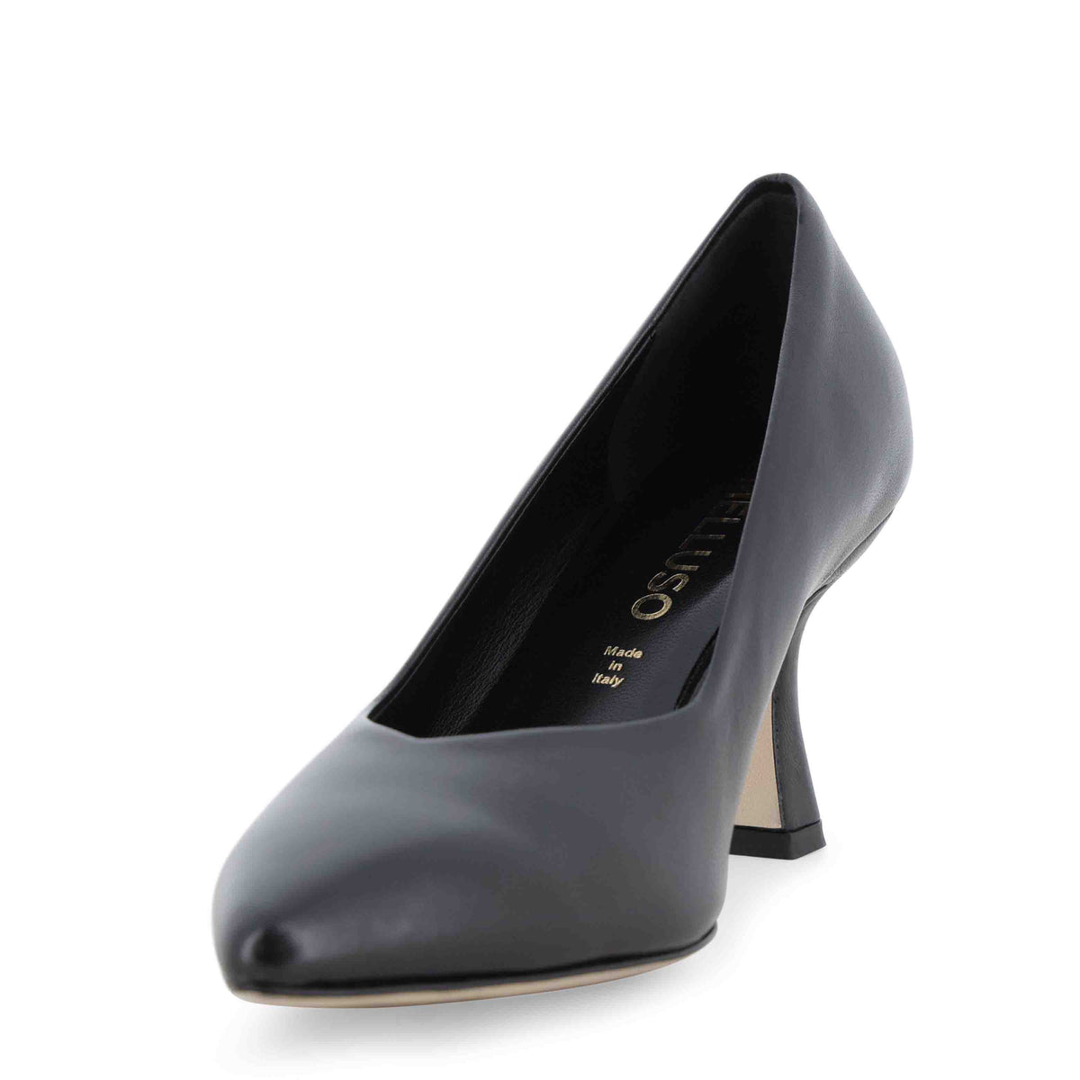 Melluso Décolleté classica a punta in pelle nera d170q
