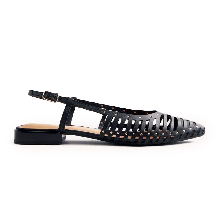 Gioseppo ballerine in pelle con borchie nero