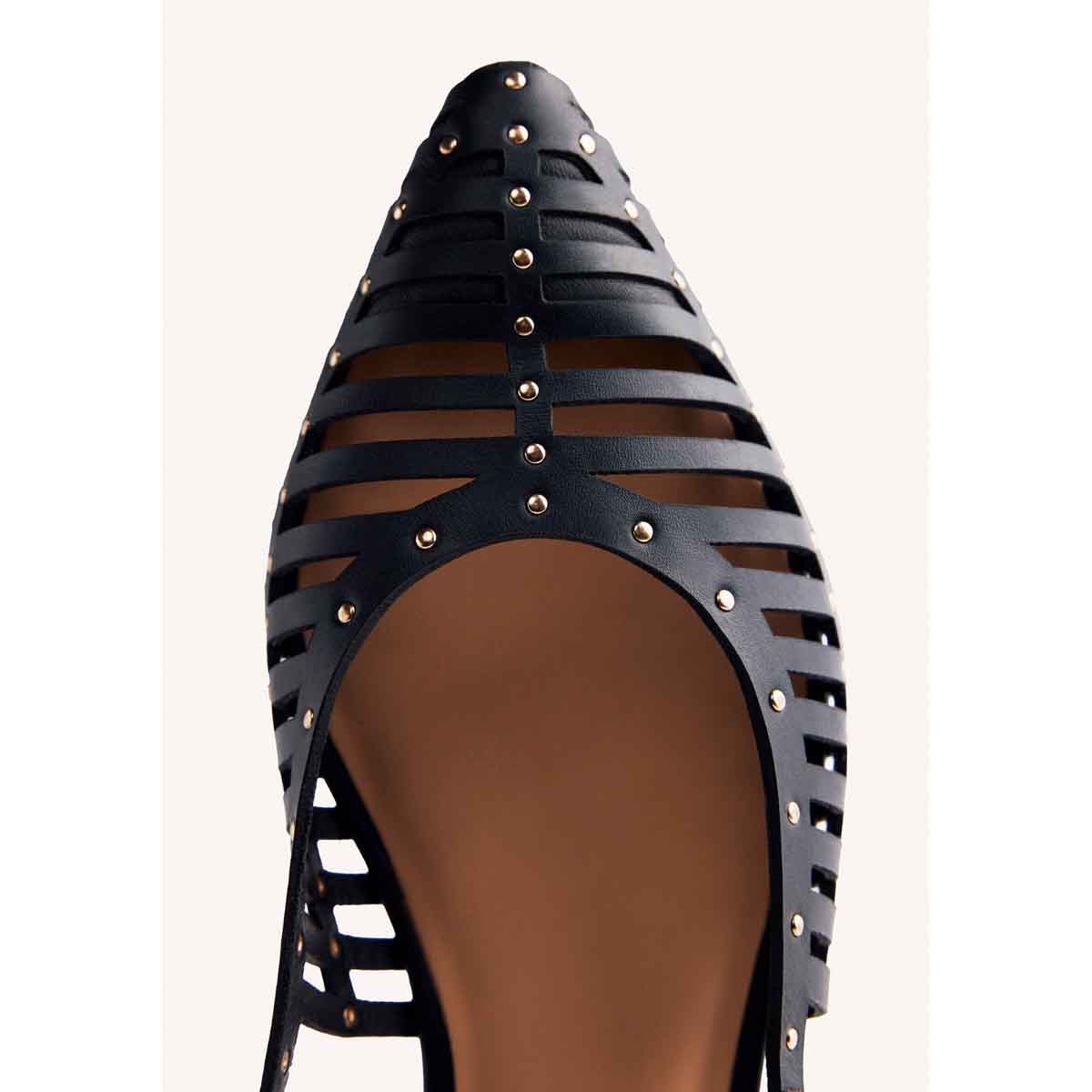Gioseppo ballerine in pelle con borchie nero