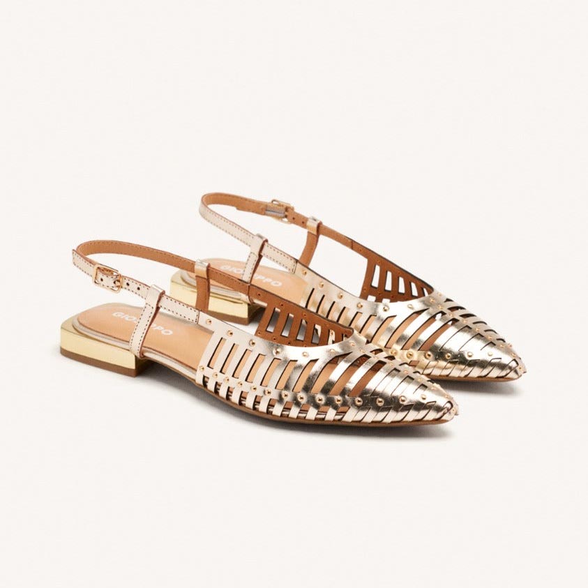 Gioseppo ballerine con borchie oro