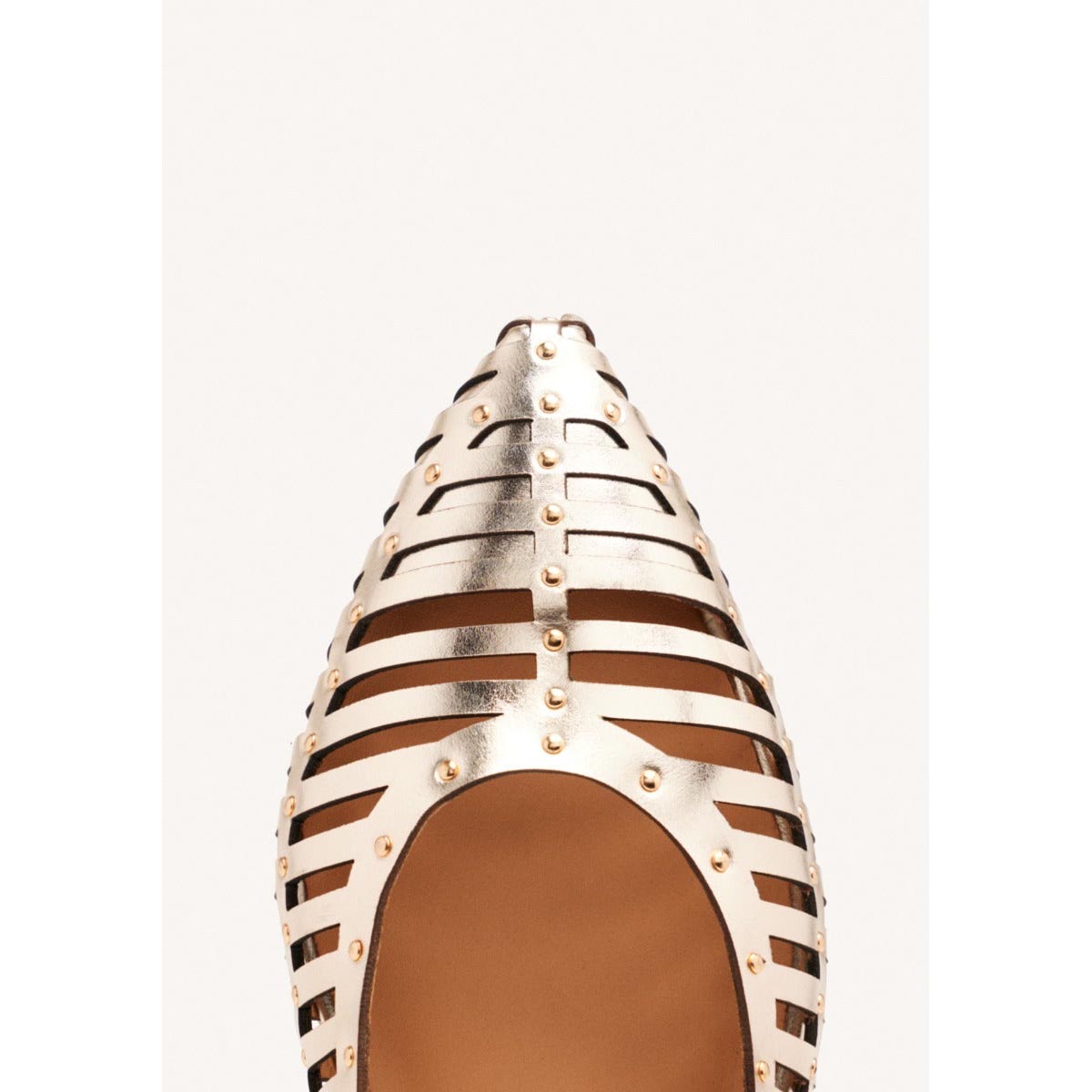 Gioseppo ballerine con borchie oro