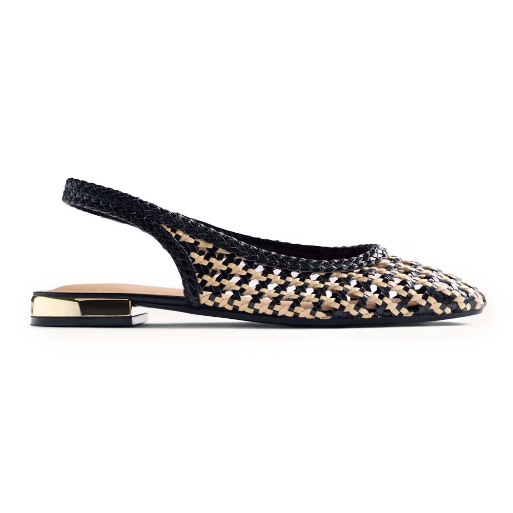 Gioseppo slingback in pelle intrecciata nude nero