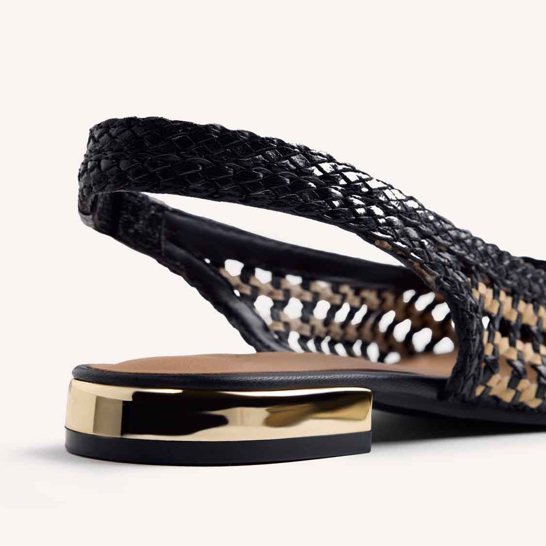 Gioseppo slingback in pelle intrecciata nude nero