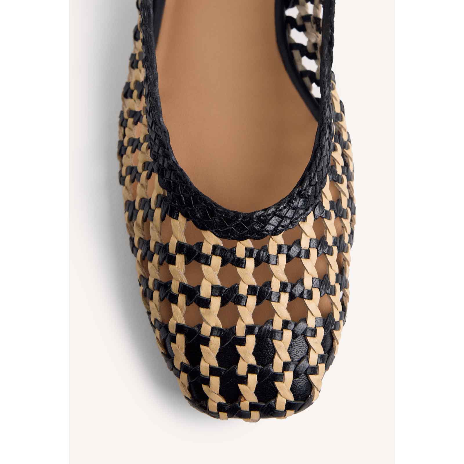 Gioseppo slingback in pelle intrecciata nude nero