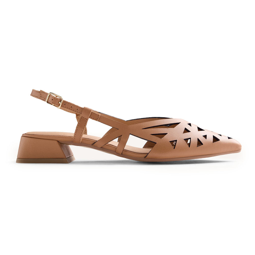 Gioseppo slingback traforate in pelle camel