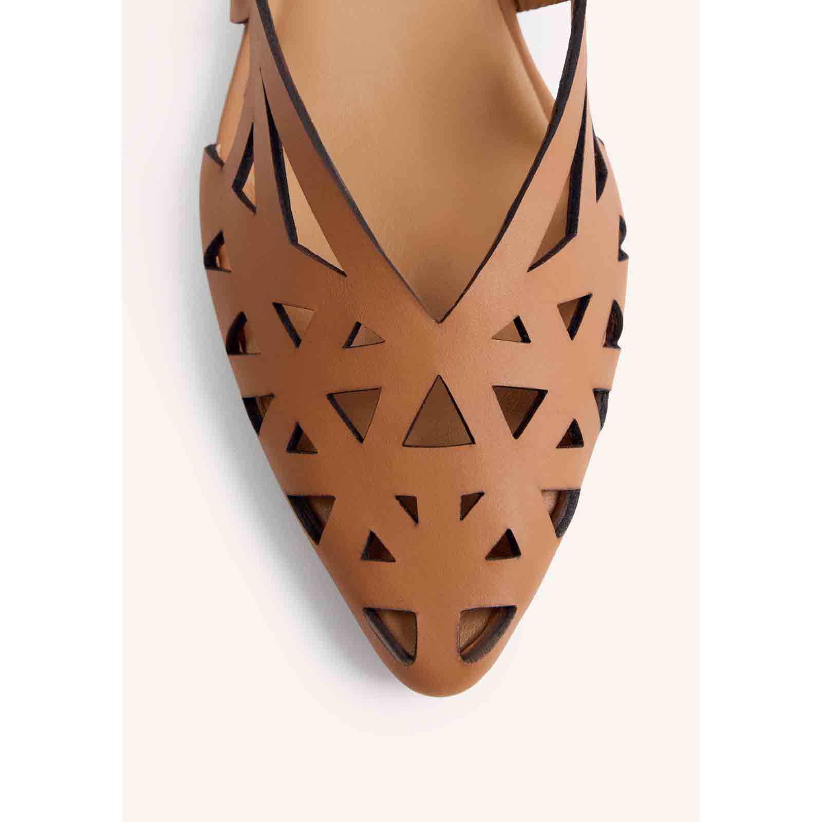 Gioseppo slingback traforate in pelle camel
