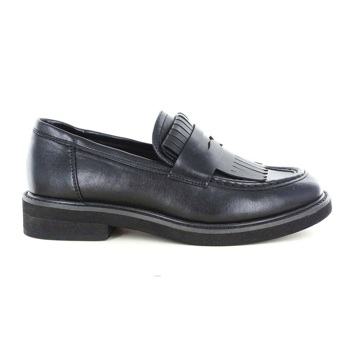 Caffènero 3141 mocassino con frangia soft Nero