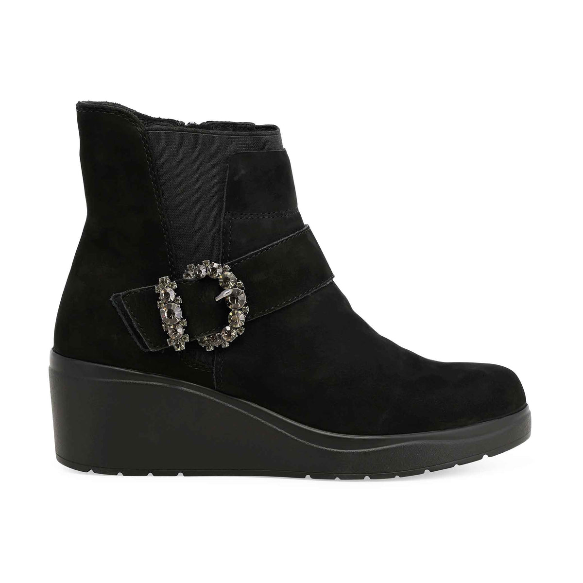 Melluso Stivaletto comodo donna in morbido camoscio nero k53019q