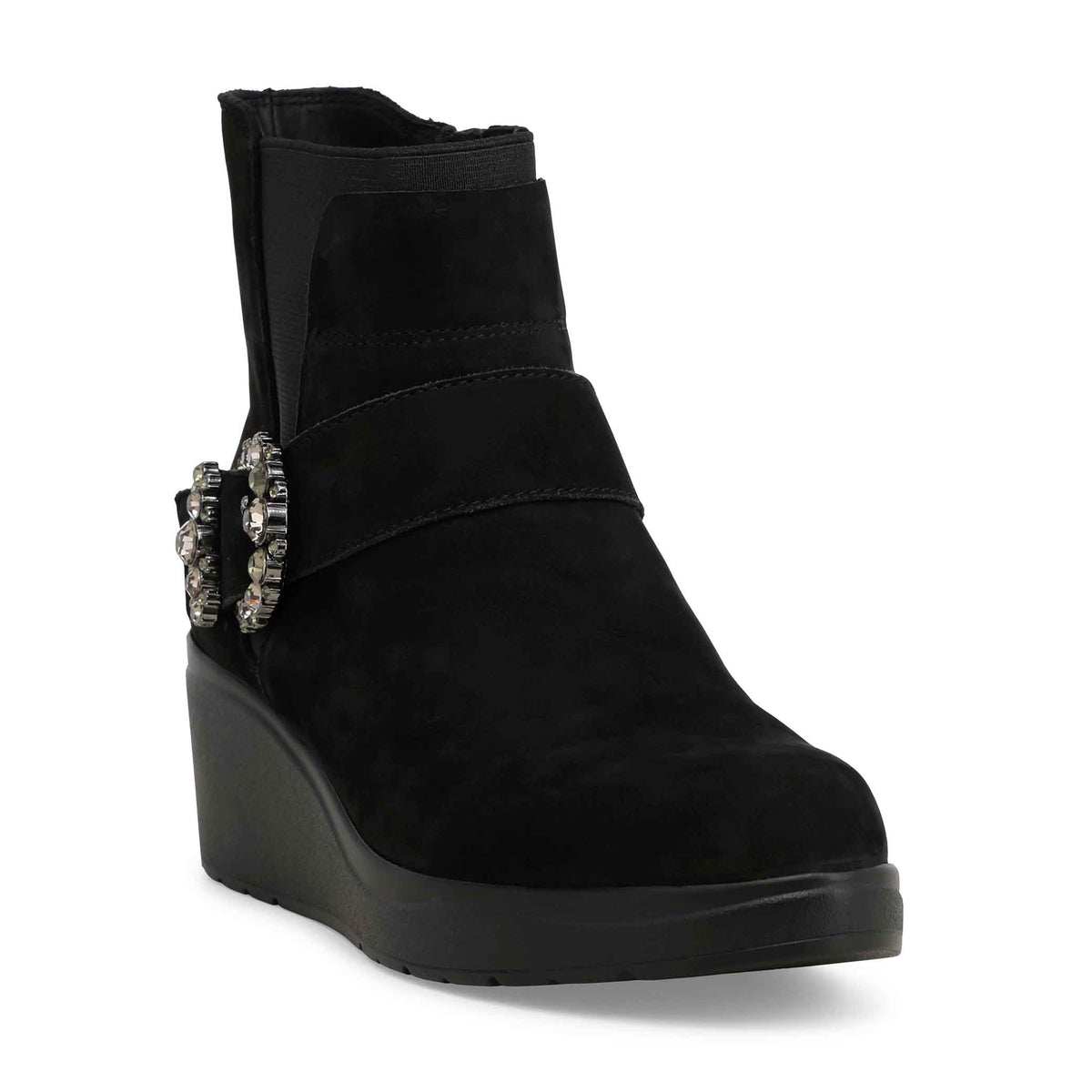 Melluso Stivaletto comodo donna in morbido camoscio nero k53019q