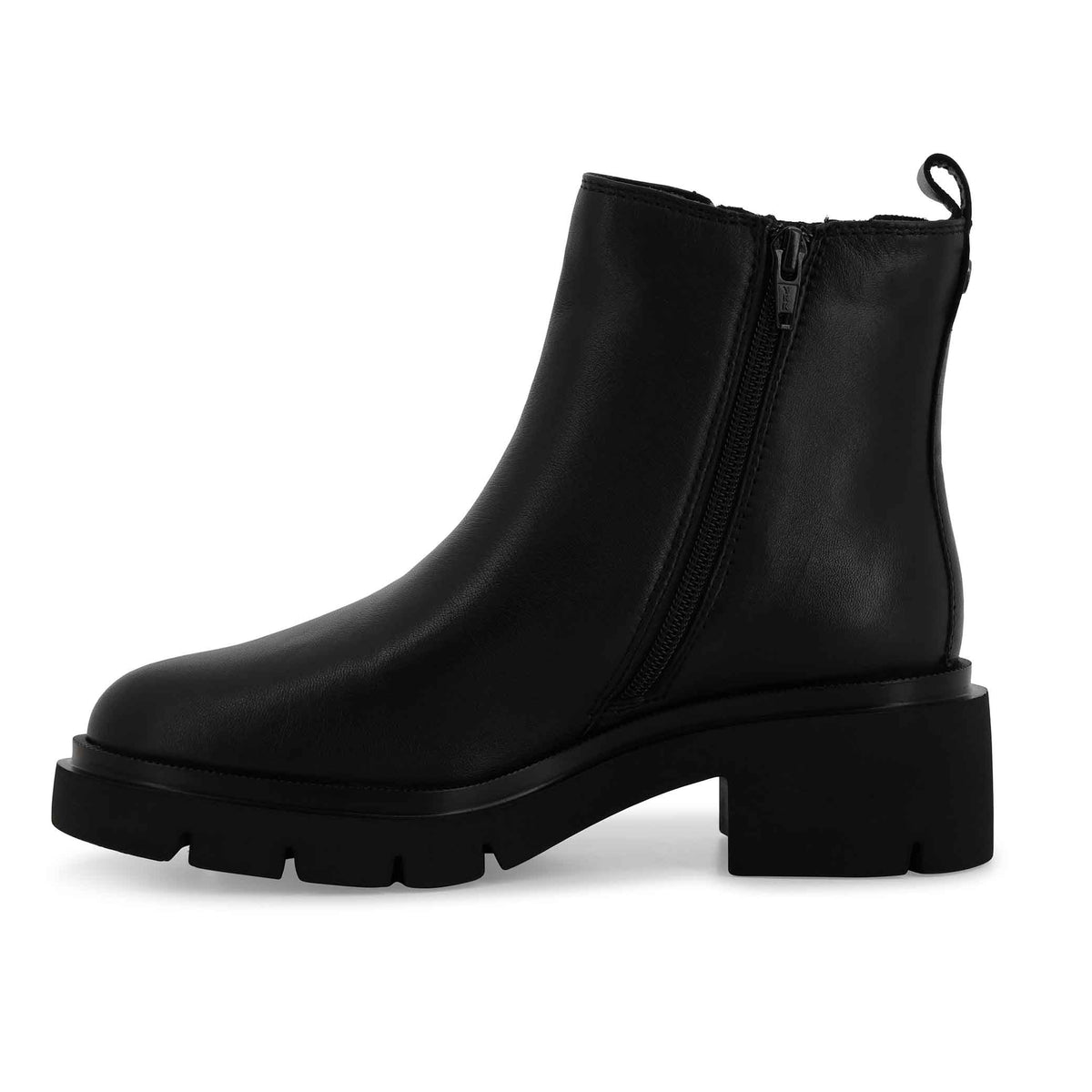 Melluso Stivaletto donna in pelle nero con elastico laterale e cerniera k55517q