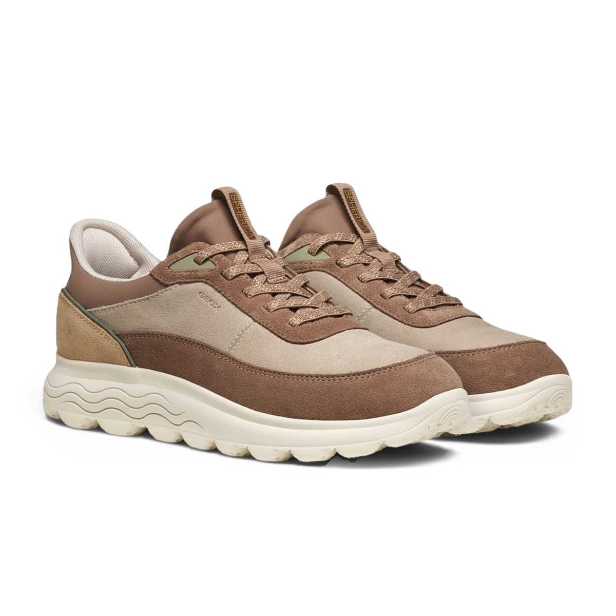 Geox Spherica Plus Sneaker Bassa Donna Beige Brown