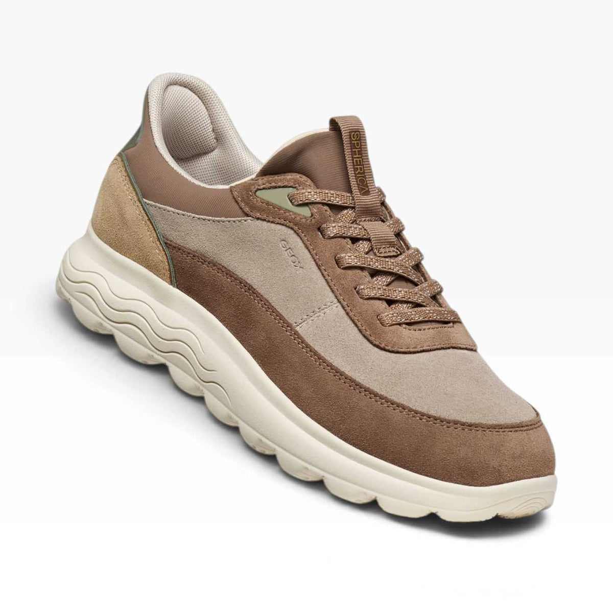 Geox Spherica Plus Sneaker Bassa Donna Beige Brown