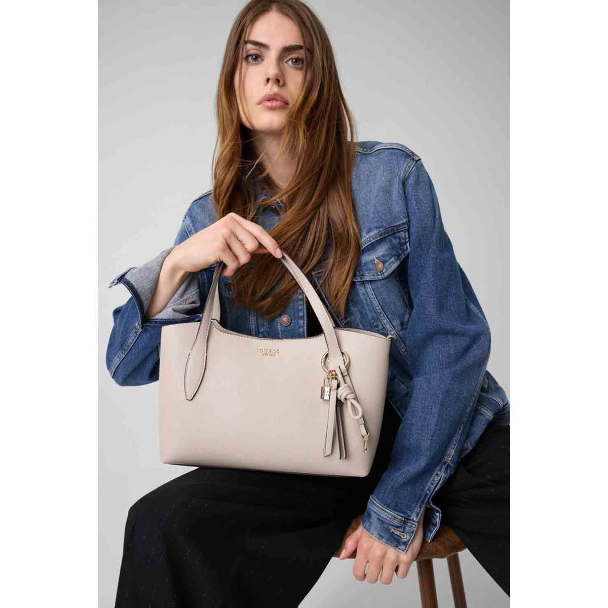 Guess borsa Melody 2 IN 1 Satchel Taupe