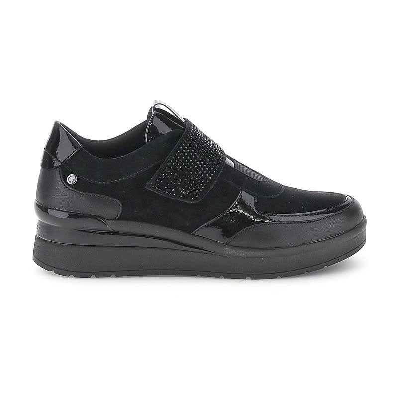 Stonefly sneakers CREAM 68 in suede con strass Nero