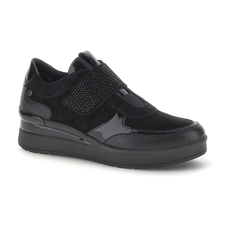 Stonefly sneakers CREAM 68 in suede con strass Nero