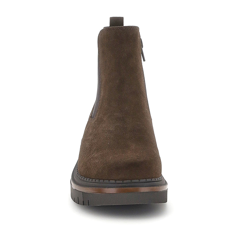 Stonefly Stivaletto Chelsea da donna in pelle scamosciata marrone RHEA 7 con zip
