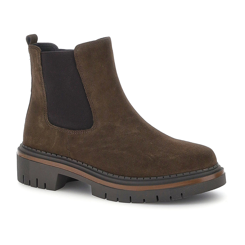 Stonefly Stivaletto Chelsea da donna in pelle scamosciata marrone RHEA 7 con zip