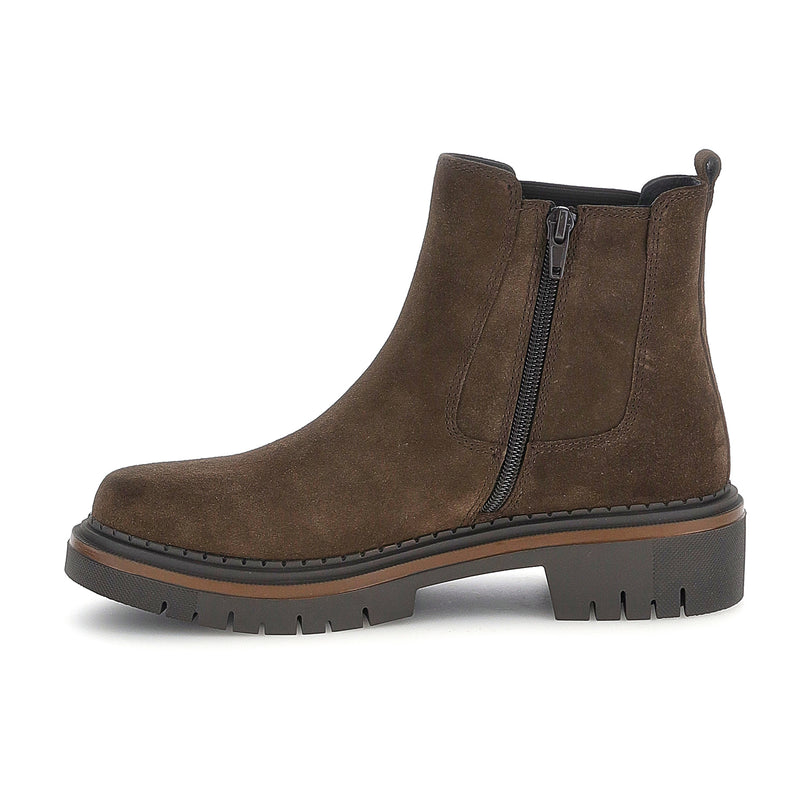 Stonefly Stivaletto Chelsea da donna in pelle scamosciata marrone RHEA 7 con zip