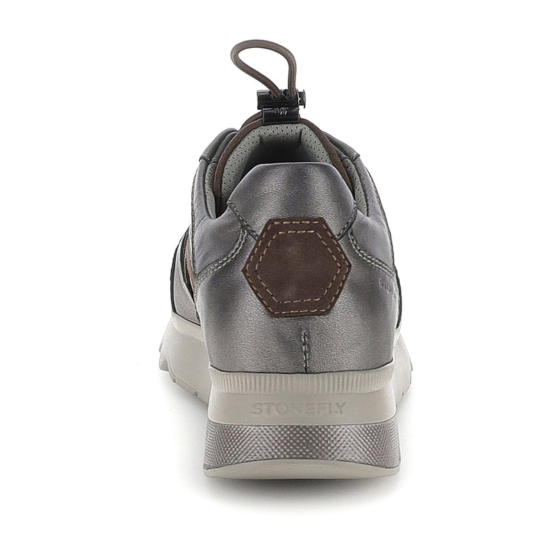 Stonefly sneakers SPOCK 52 PULL in pelle laminata Grigio