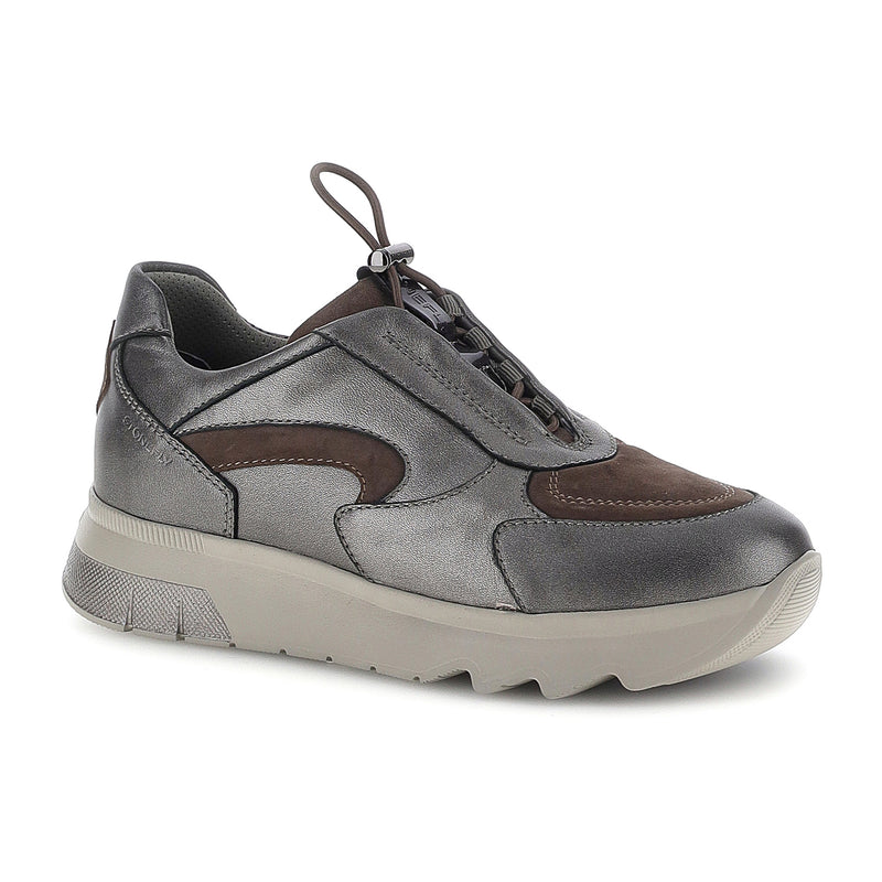 Stonefly sneakers SPOCK 52 PULL in pelle laminata Grigio