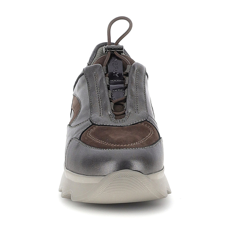 Stonefly sneakers SPOCK 52 PULL in pelle laminata Grigio